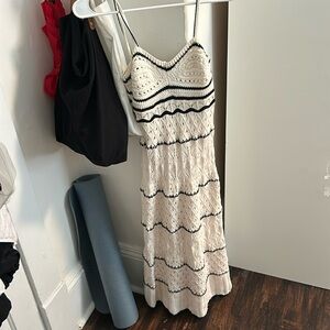 Zara Cream and Black Maxi Dress